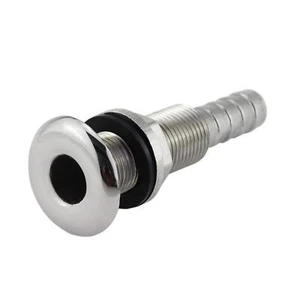 316 Stainless Steel Standard Length Thru-Hull Fitting w/Nut & Gasket for 1/2" ID - Picture 1 of 5