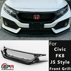JS Style FRP Unpainted Front Grill Meshe Cover For HONDA 17-19 Civic Typ-R FK8