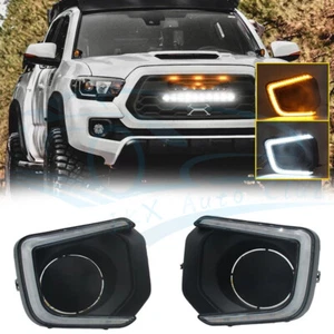 Luz de circulación diurna para parachoques LED DRL con intermitente para Toyota Tacoma 2016-2023 z - Imagen 1 de 7