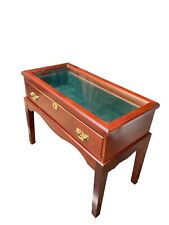 Mahogany glass Top display cabinet with Drawer. Glass Top Is Removable.