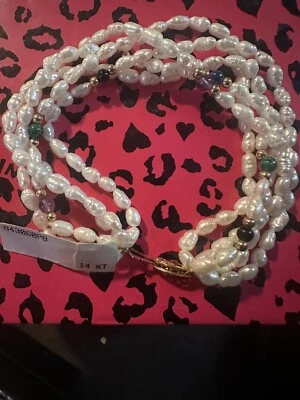 PULSERA PERLAS ARROZ AGUA DULCE 14K MULTIHILO Foto 1 de 4
