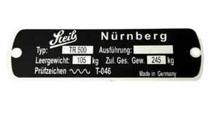 Steib, Typenschild, TR500 - Bild 1 von 1