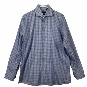 Hugo Boss Mens Shirt Regular Fit Button Down 16 32/33 Long Sleeve Plaid - Picture 1 of 11