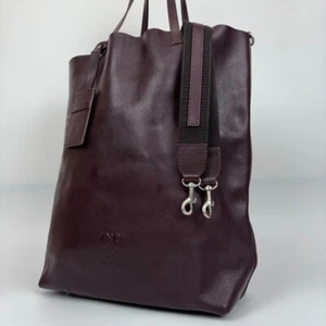 Borsa Carolina Herrera in pelle 2 vie tote bag borsa a tracolla bordeaux ecc cond - Foto 1 di 8