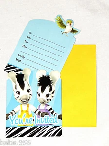 NEW ~BIRTHDAY ZOU ZEBRA~8- PAPER POP UP INVITATIONS WITH ENVELOPES - PARTY - Picture 1 of 2