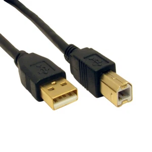 USB Printer Cable High Speed 2.0 A to B Lead Gold Plated Brother Epson Kodak HP - Picture 1 of 12