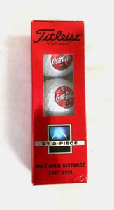 Coca Cola Classic Bottle 3 Titleist Golf Balls New In Package Vintage Coke - Picture 1 of 4