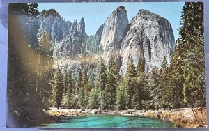 Vintage Postcard California Cathedral Rocks and Spires Yosemite National Park - Picture 1 of 2