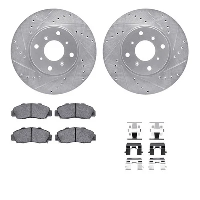 For Honda Prelude 93-96 Drilled & Slotted Front Brake Kit w Semi-Metalic Pads Foto 1 de 2