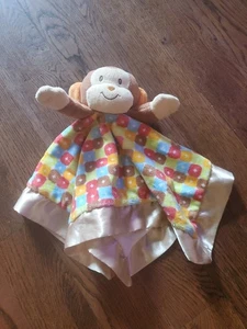 Douglas Baby Affe Lovey Plüsch Security genähte Augen Decke Satinborte mehrfarbig - Bild 1 von 4