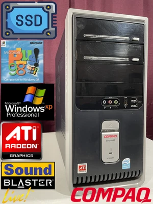 RESTORED w/ SSD DUAL BOOT Windows 98 & XP Compaq Vintage Retro Classic Gaming PC - Image 1 of 4