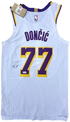 LUKA DONCIC #77 SIGNED LOS ANGELES LAKERS ICON BASKETBALL JERSEY PSA/DNA - Image 1 of 4