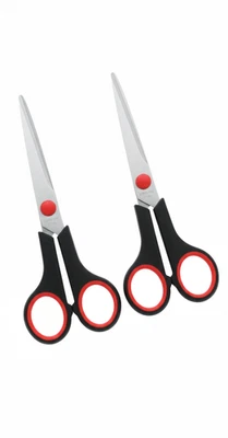 2x Schere Bastelschere Edelstahl Scheren Universal Haushaltsschere 17+14cm Set - Bild 1 von 4