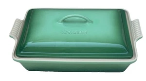 Le Creuset Heritage Stoneware Rectangular Covered Casserole, 4-Qt. GREEN - Picture 1 of 6