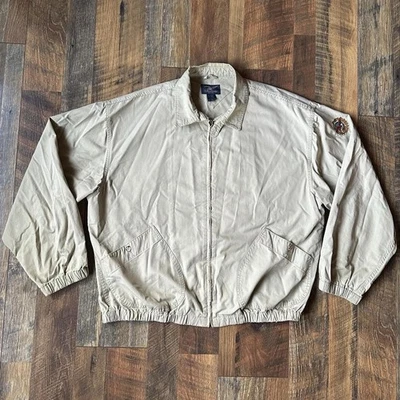 Jaqueta de popeline vintage Willis & Geiger Bush feita nos EUA Scovill com zíper masculina G - Imagem 1 de 4