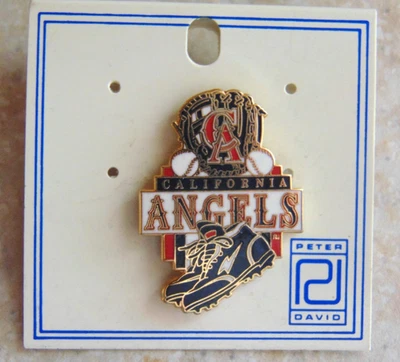 California Angels  Peter David Pin on original card - Image 1 of 4