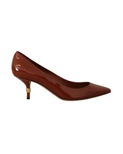 Dolce & Gabbana Patent Leather Pumps Kitten Heels Women Brown - Picture 1 of 7