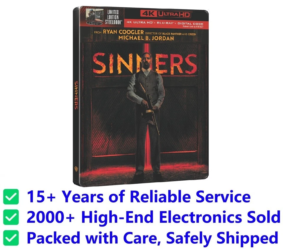 Sinners LIMITED EDITION 4K Steelbook ✅ CONDITION & QUALITY SCREENED - Image 1 of 1