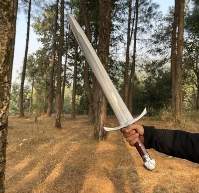 Hand-Forged Full Tang Carbon Steel Short Sword, Viking-Battle Sword with Sheath - Image 1 of 4