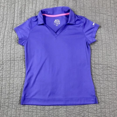 Camisa Slazenger para mujer mediana púrpura golf cuello en V polo manga corta poliéster Foto 1 de 4