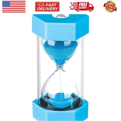 Reloj de arena temporizador 5 minutos: reloj de arena de plástico 5 minutos, arena azul grande... Foto 1 de 4
