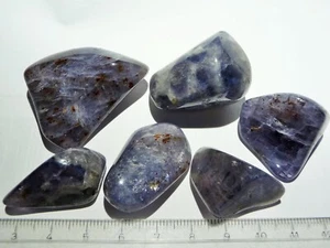 6 IOLITH Trommelsteine (85 Gramm) Iolite tumbled, Tanzania #2 - Picture 1 of 1
