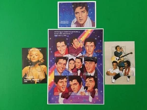 Set of 4 Stamp Sheets Antigua Barbuda St. Thomas Elvis & Marilyn Monroe  - Picture 1 of 8