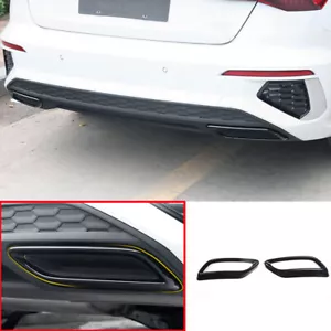Fit For Audi A3 2022-2024 ABS Gloss Black Rear Tail Exhaust Muffler Tip Pipe 2PC - Picture 1 of 10