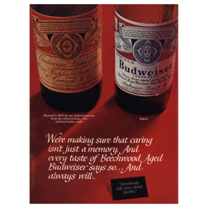1974 Budweiser: Sicherstellen, dass Pflege nicht nur eine Erinnerung ist Vintage Printanzeige - Bild 1 von 1