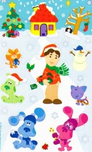 **VINTAGE** Maxi BLUE'S CLUES CHRISTMAS Kromekote Sandylion Stickers ~ 1 sheet - Picture 1 of 1