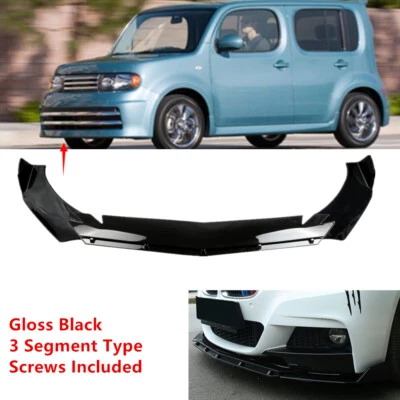 Fit For Nissan Cube 2009-2014 Front Bumper Lip Spoiler Splitter Universal Black - Image 1 of 4