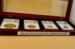 2021-W 4 PC Coin Set Eagle Portrait T-2 NGC PF70 signed by John Mercanti - Picture 1 of 8