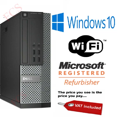 Dell Optiplex SFF Core i3 i5 i7 16GB RAM 2TB HDD SSD Windows 10 Desktop PC - Image 1 of 4