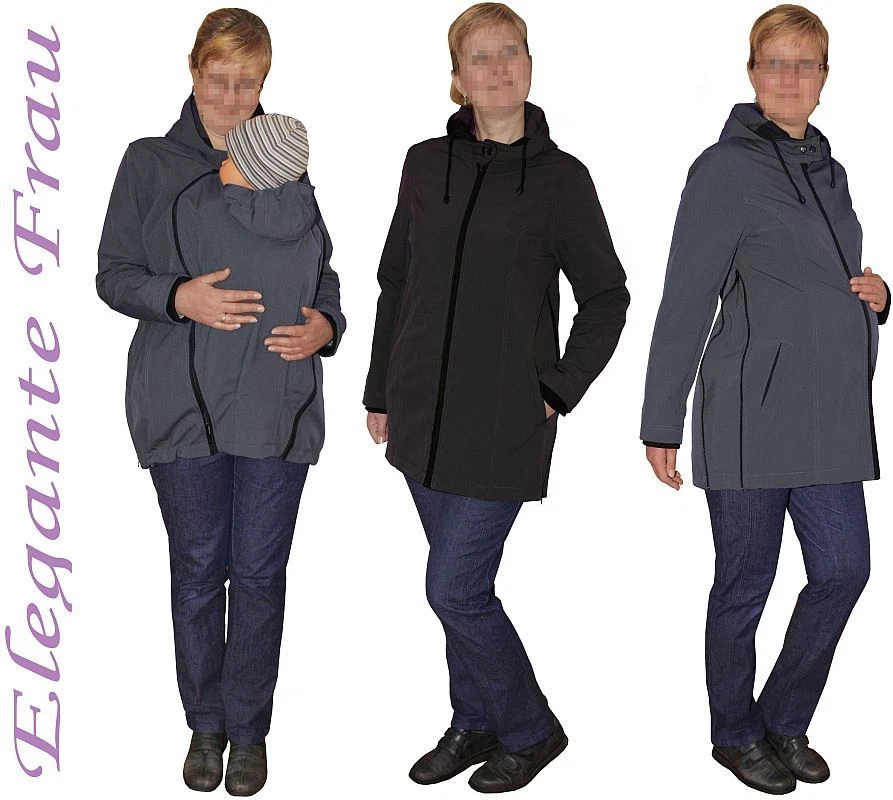 3in1 Tragejacke Umstandsjacke Jacke Softshelljacke Allwetterjacke Mantel Winter - Bild 1 von 1