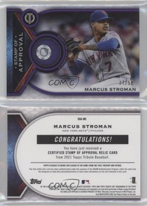 2021 Topps Tribute Stamp of Approval Relics Purple /50 Marcus Stroman #SOA-MS