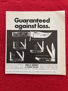 Vintage 1973 Schrade Walden Onkel Henry Print Ad Guaranteed Against Loss Ad - Bild 1 von 7