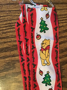 Pooh Disney Christmas Wired Ribbon 2 1/4" Wide - Winnie the Pooh - Used 12 yards
