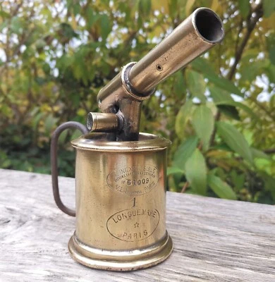 Ancienne Lampe à Souder en laiton L'inexplosible Longuemare V.L.L.  déposé PARIS - Photo 1/4