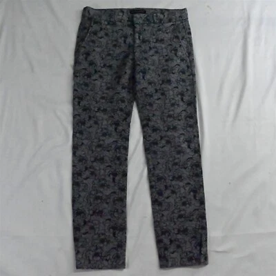 Banana Republic 0 Gray Floral Sloan Mid Rise Skinny Ankle Womens Dress Pants - Image 1 of 4