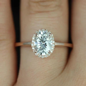 GIA Certified 1.50 Carat  Diamond Engagement Ring 18k Oval Cut White Gold - Picture 1 of 3