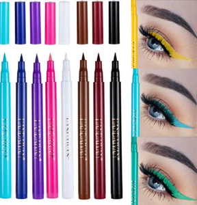 12 Colors Waterproof Liquid Matte Eyeliner Pen Eyeliner Pen Long Lasting - Picture 1 of 25
