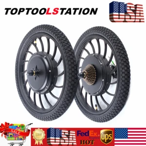 1000W 20 inch Ebike Front/Rear Wheel Electric Bicycle Motor Conversion Kit Black - Picture 1 of 18
