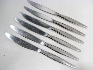 Vtg Oneida COMMUNITY Stainless VENETIA 6 Dinner Knives Midcentury - Picture 1 of 3