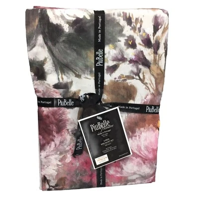 Juego de funda nórdica PiuBelle acuarela floral KING 3 piezas rosa oscuro púrpura gris Foto 1 de 4