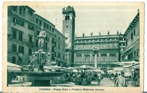 ve 271 1939 VERONA Piazza erbe e Fontana Madonna - VG - FP Ed.Ferrari Verona - Foto 1 di 2