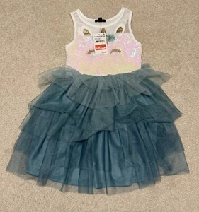 Brand New With Tags Zunie Green Sequin Unicorn Tutu Dress Girls Size 5 - Picture 1 of 4