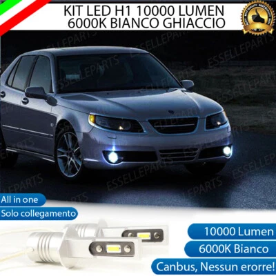 KIT LAMPADE FENDINEBBIA LED SAAB 9-5 LAMPADE A LED H1 10.000 LUMEN 6000K CANBUS - Immagine 1 di 4