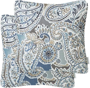 Pack of 2 Decorative Pillow Covers Throw Pillow Cases,Paisley Pattern,18X18 Inch - Picture 1 of 12