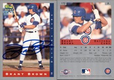 Brant Brown Signed 1993 Classic Best #172 Card Daytona Cubs Auto AU