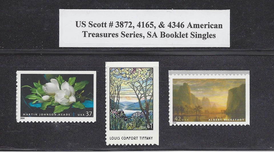 US Scott # 3872, 4165, & 4346 American Treasures Booklet Singles, Mint NH - Image 1 of 1